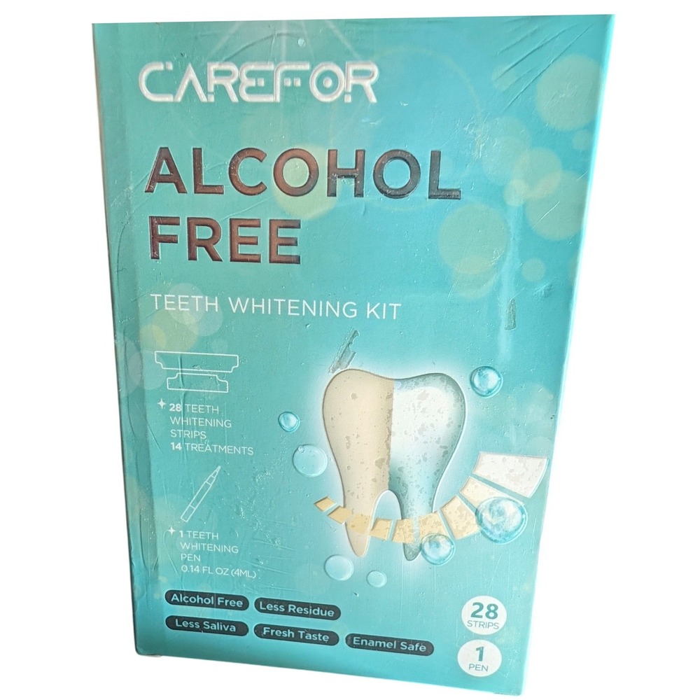 Alcohol Free Teeth Whitening Kit 28 Strips and 0.14oz Pen Enamel Safe Smile